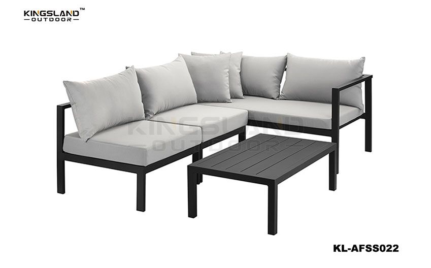 Aluminum Frame Lounge Corner Set for 4 Person, 4pcs Set