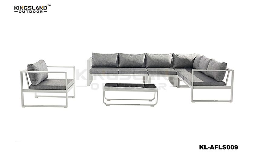 Aluminum frame lounge sectional set for 5 person, 5pcs set