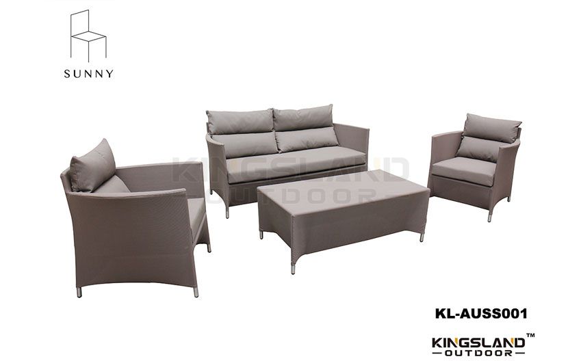 Aluminum frame all weather textiel lounge set with quick dry foam